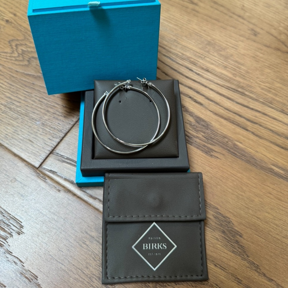 Brand new 5cm stainless steel hoop earrings